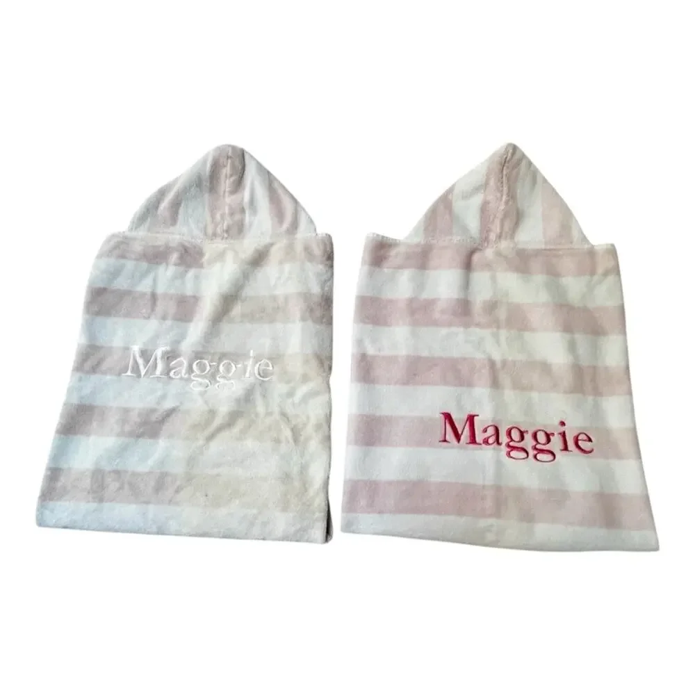 Pottery Barn Kids Hooded Bath Beach Towel Bundle - Maggie